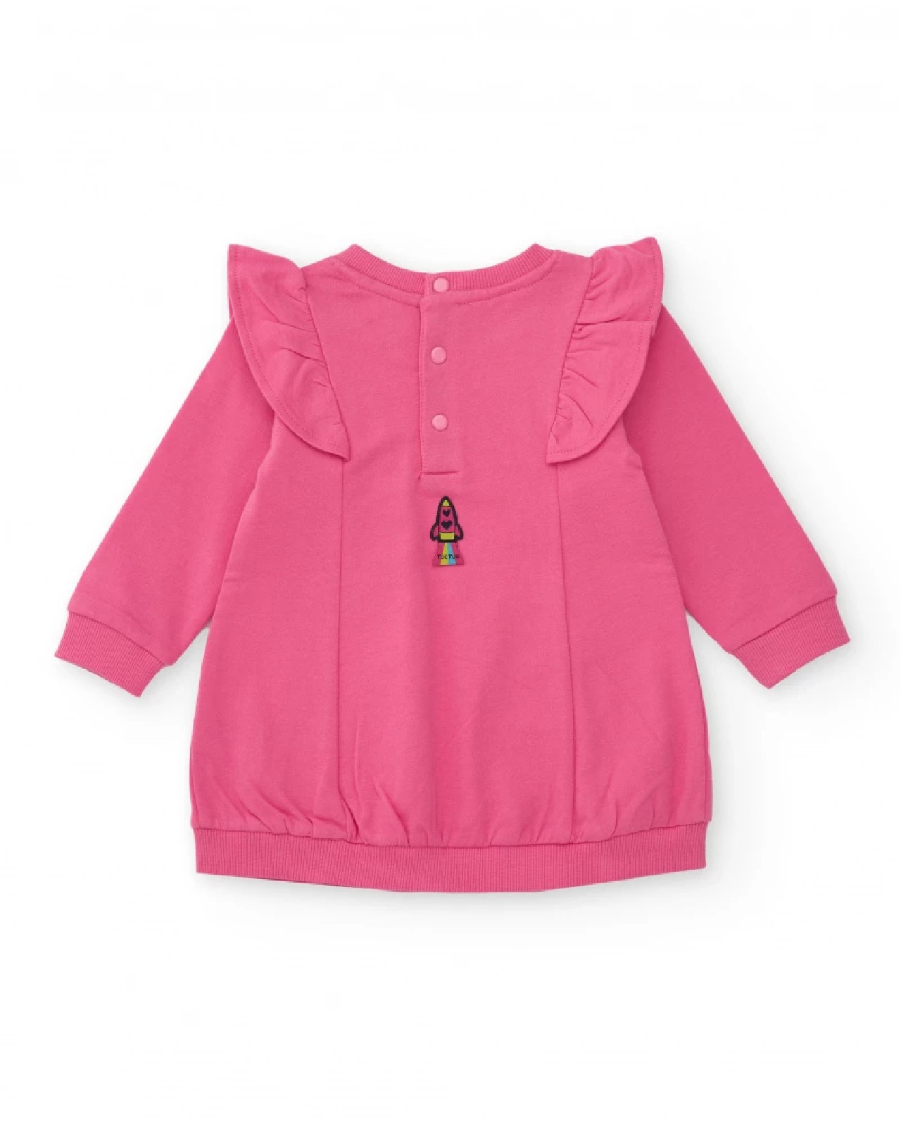 Tuc Tuc Vestito in maglia per bambina rosa con applicazioni di stelle e volant sulle spalle MAGENTA - immagine 4