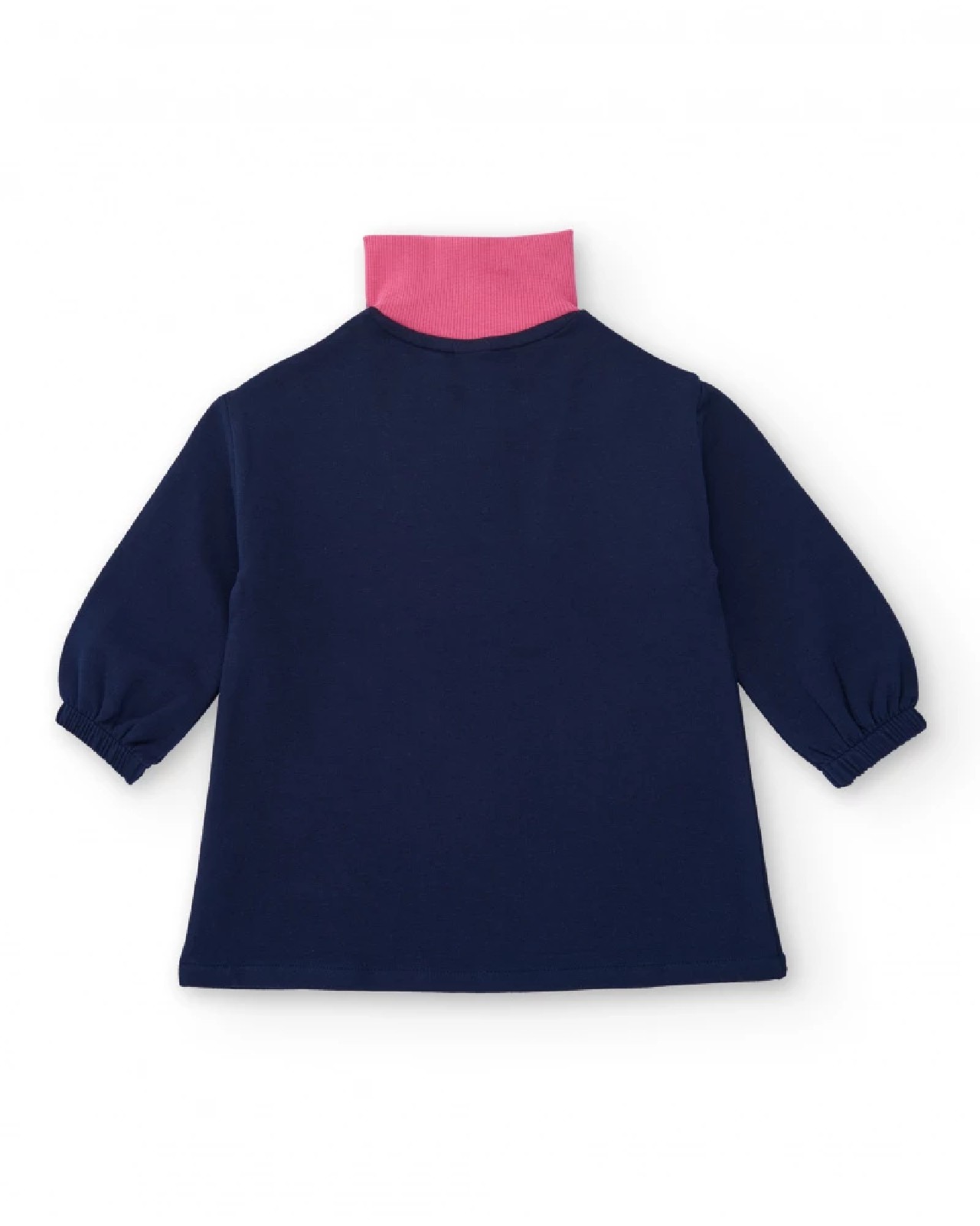Tuc Tuc Vestito per bambina in blu navy con collo alto rosa e cerchi colorati dark blue - immagine 4