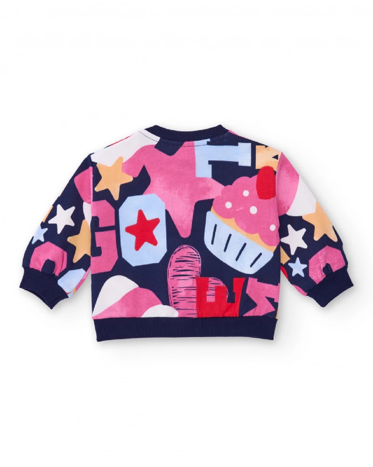 Tuc Tuc Felpa multicolore per bambina con stampa di lettere e cupcake PINK - immagine 4