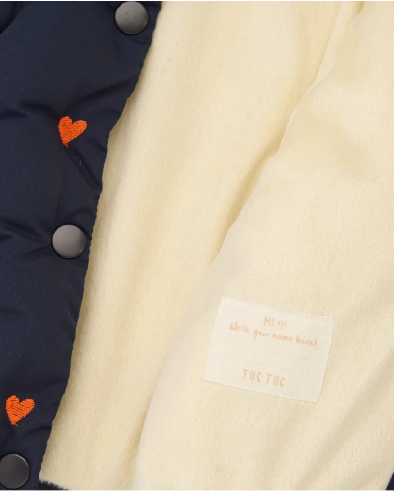 Tuc Tuc Cappotto per bambina blu navy con cuori ricamati BLUE - immagine 3