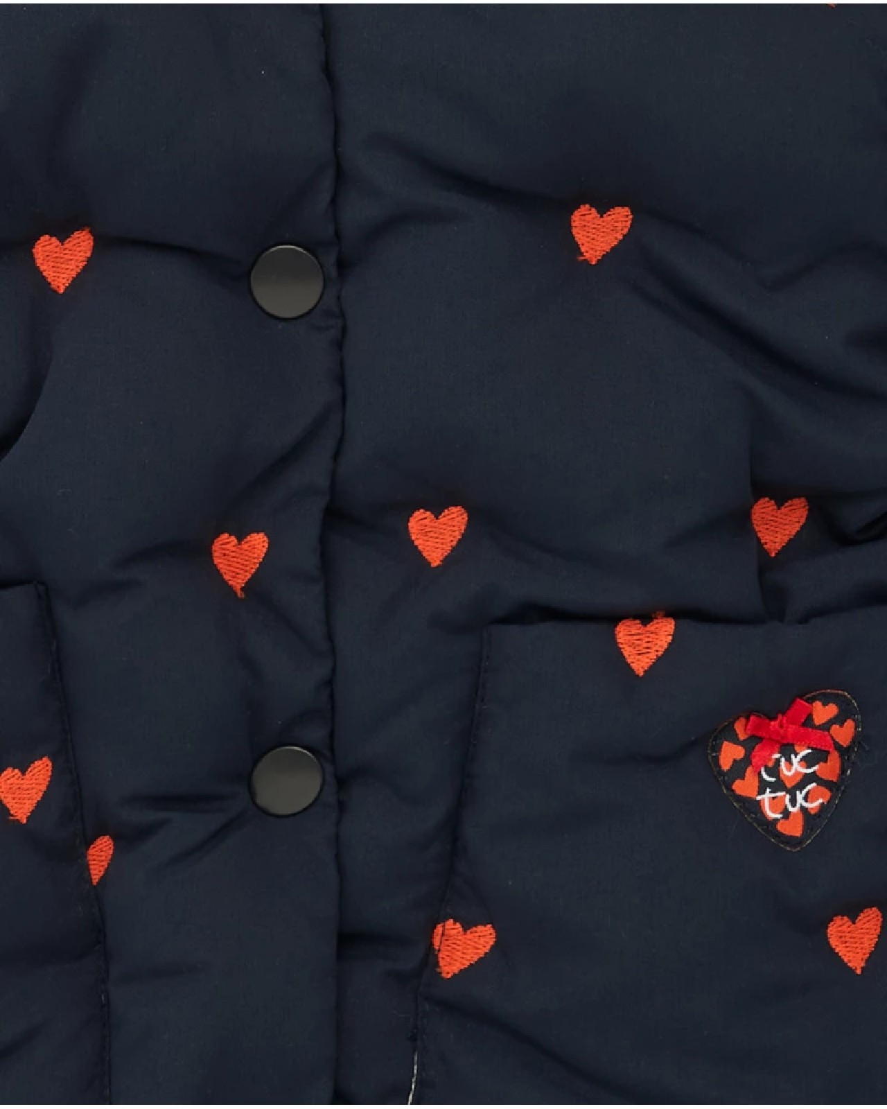 Tuc Tuc Cappotto per bambina blu navy con cuori ricamati BLUE - immagine 4