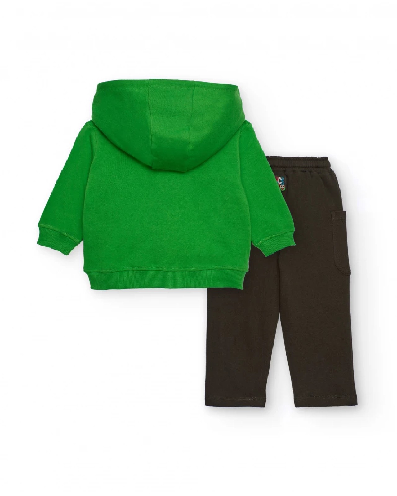 Tuc Tuc Completo per bambino con felpa verde e pantaloni marroni con stampa di attrezzi 11399944 Green - immagine 4