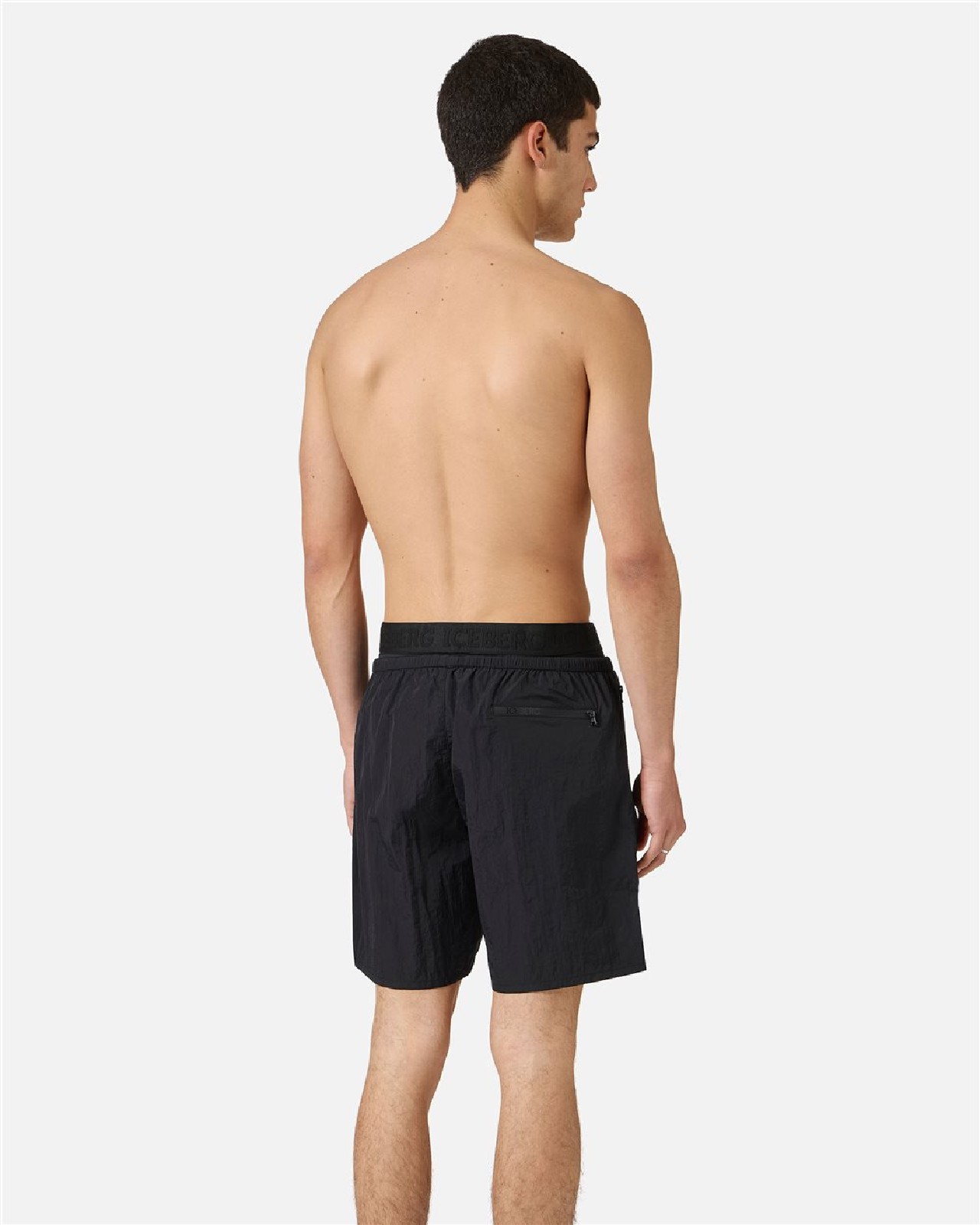 ICEBERG Boxer da mare nero con dettaglio a contrasto BLACK - immagine 3