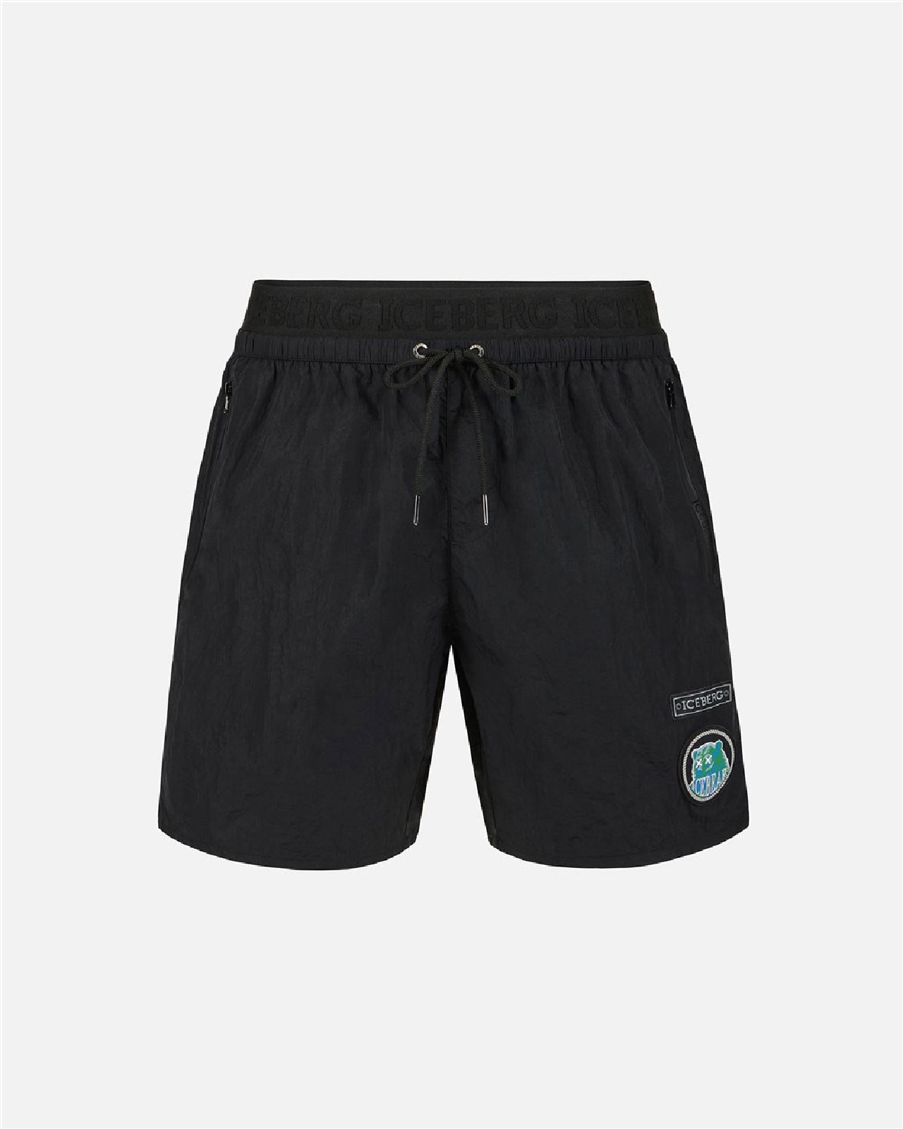 ICEBERG Boxer da mare nero con dettaglio a contrasto BLACK - immagine 5