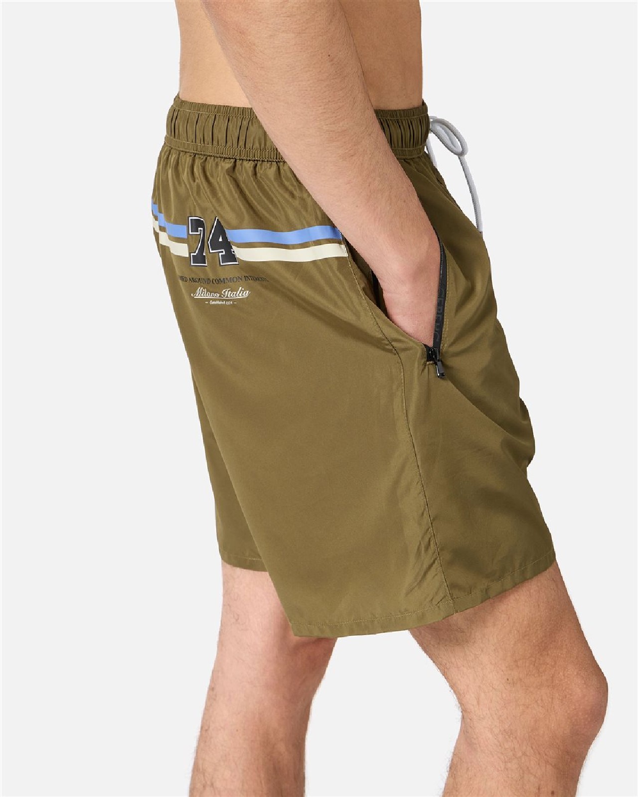 ICEBERG Boxer da mare militare dal design essenziale olive - immagine 3